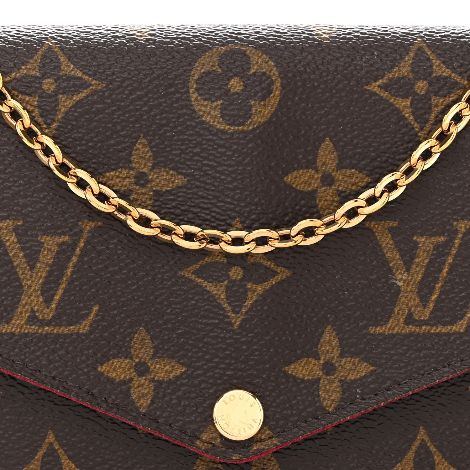 Louis Vuitton Monogram Pochette Felicie Chain Wallet Fuchsia 10 of 14