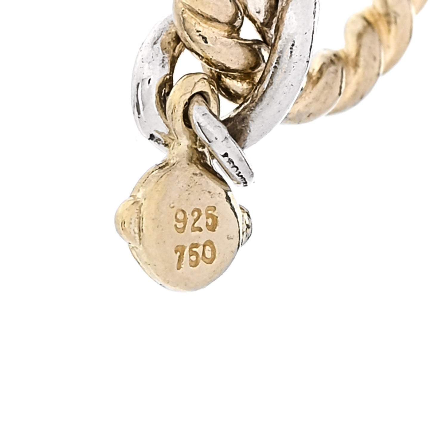 Sterling Silver 18k Yellow Gold Round Cable 3 Row Chain Link Toggle Bracelet