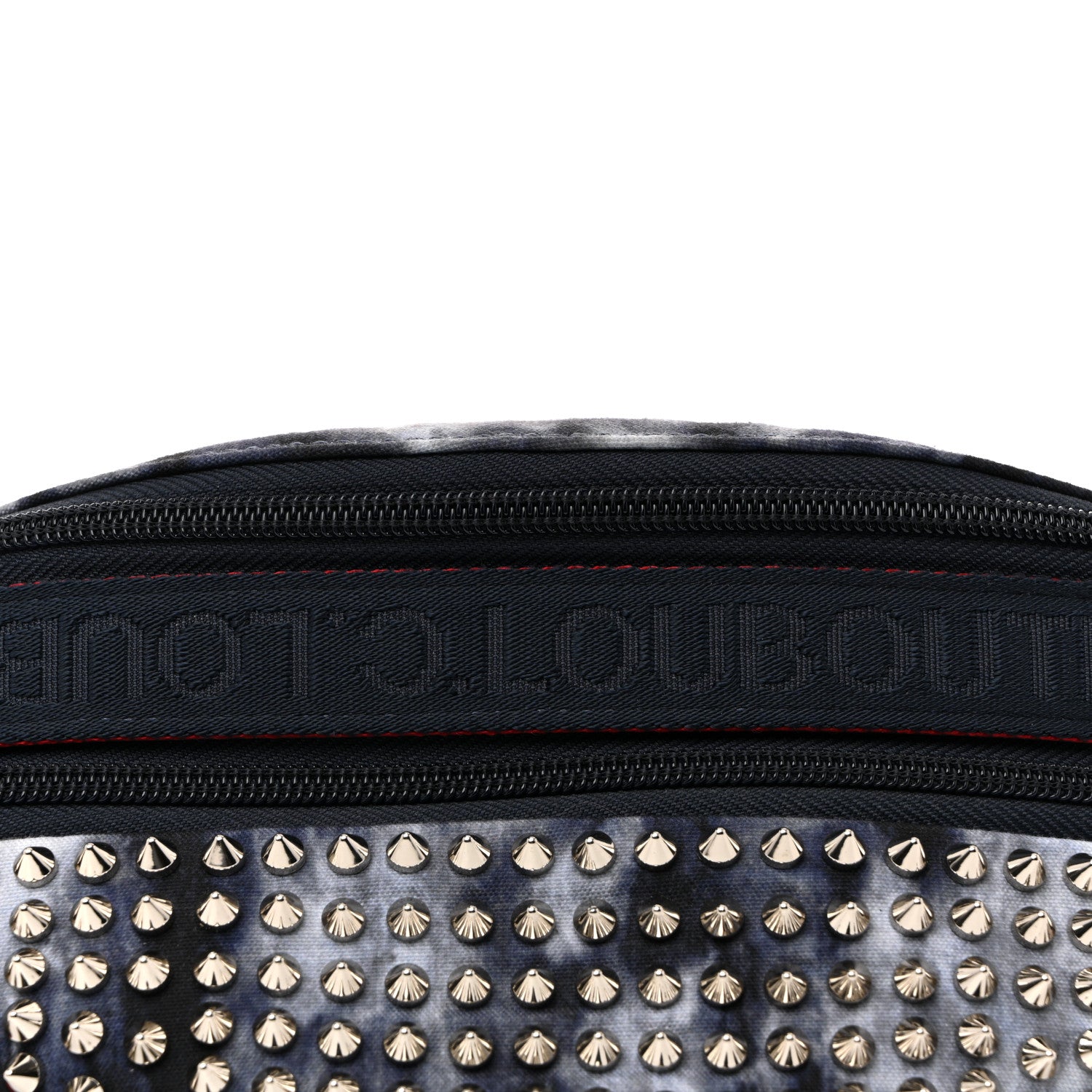 Christian Louboutin Canvas Spiked Paris NYC Belt Bag Blue 8 of 13