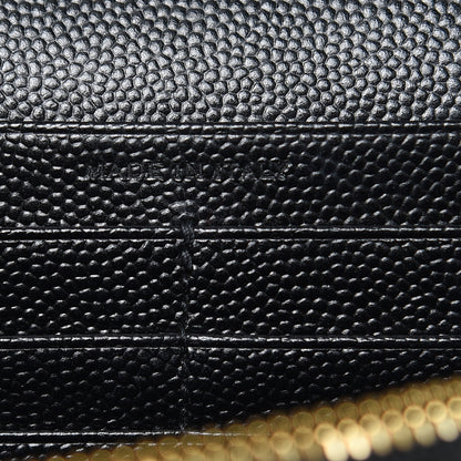 Saint Laurent Grain De Poudre Matelasse Chevron Monogram Chain Wallet Black 7 of 11