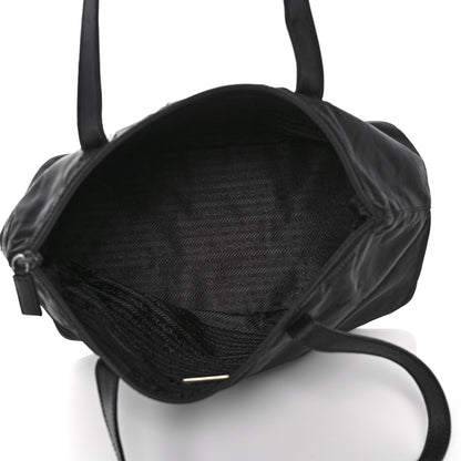Prada Tessuto Nylon Calfskin Shopping Tote Black 4 of 14