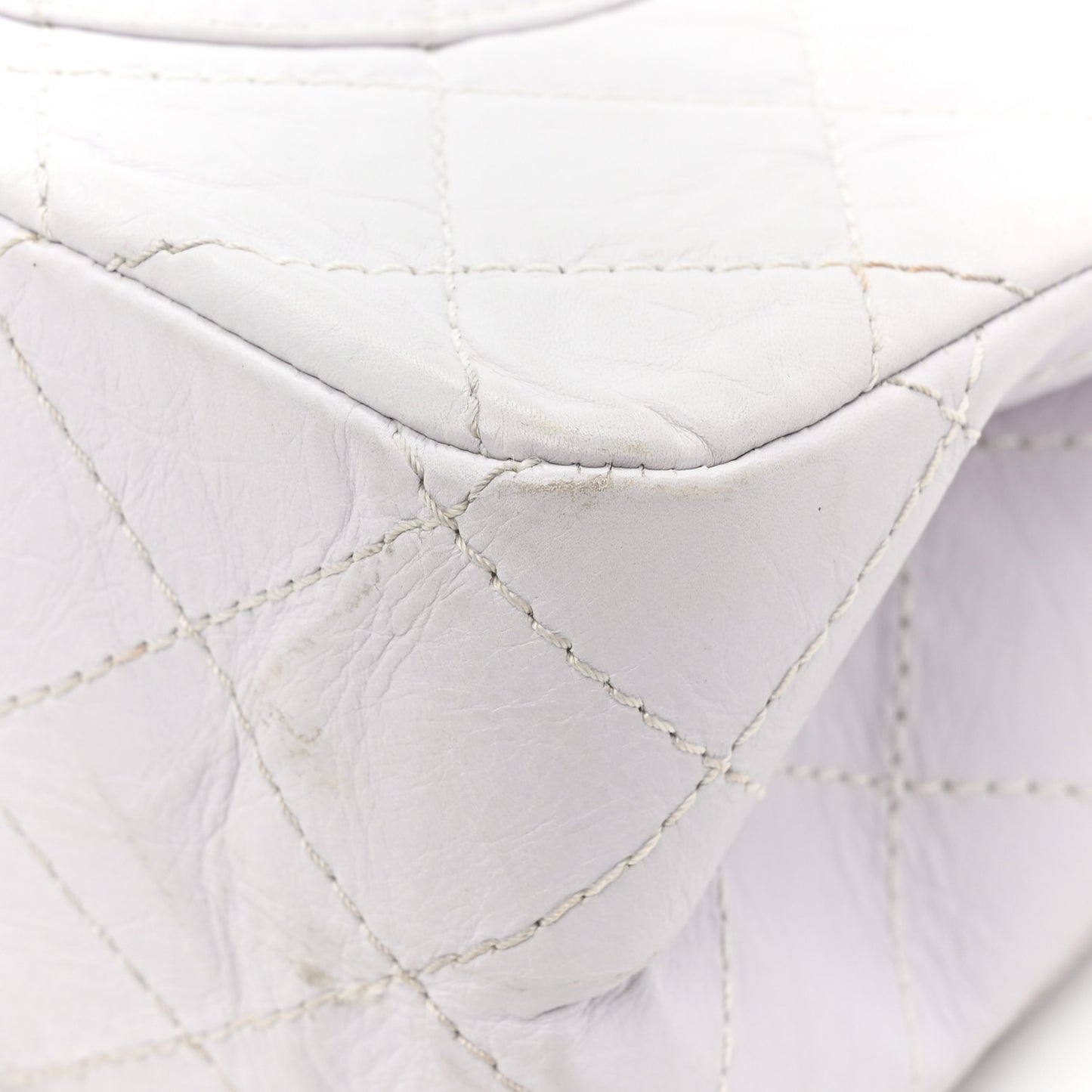 Aged Calfskin Quilted 2.55 Reissue 227 Flap White