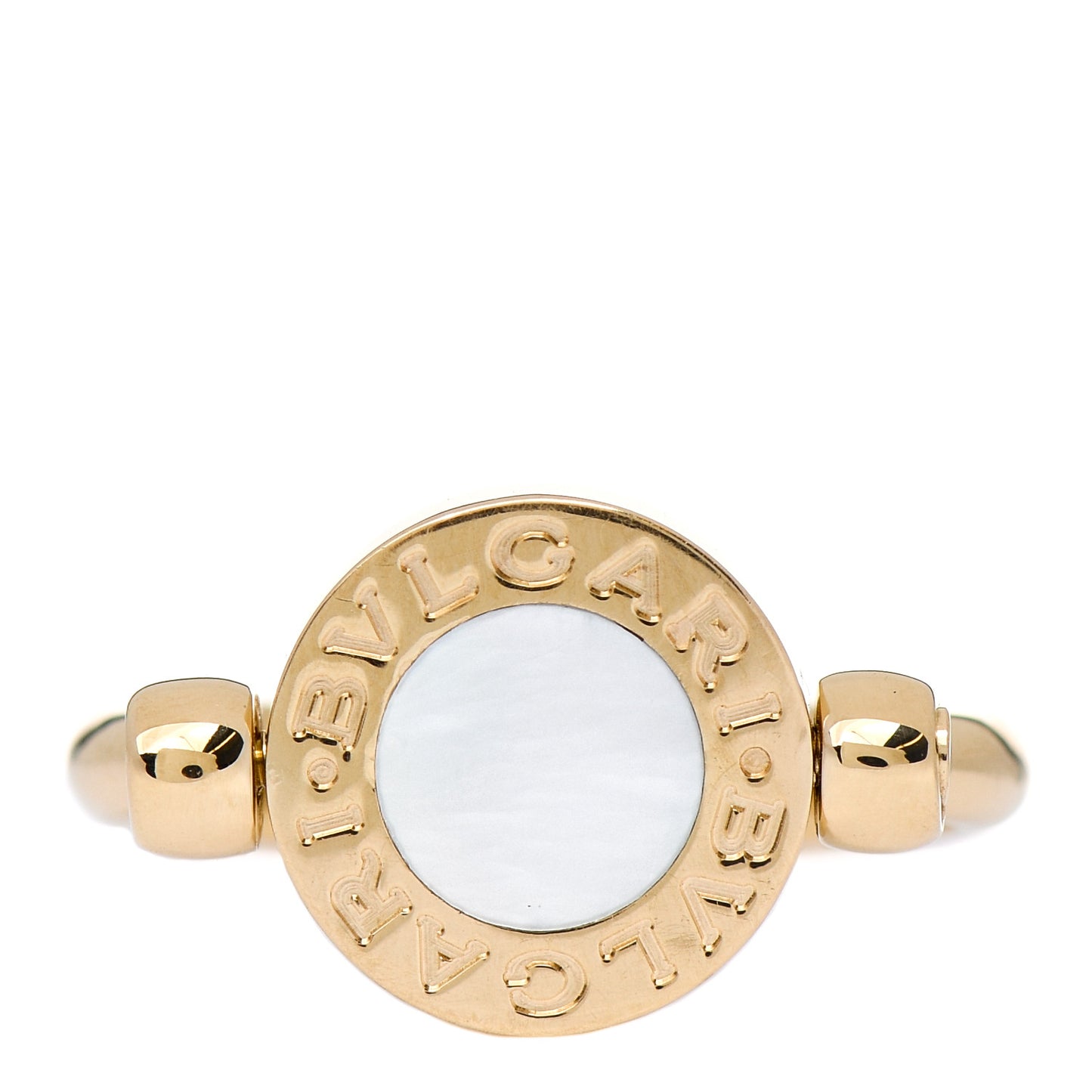 18K Yellow Gold Mother of Pearl Black Onyx BVLGARI BVLGARI Ring 50 5.25