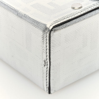 Fendi Vitello Catalan Mirror FF 1974 Baguette Soft Trunk Argento 9 of 9