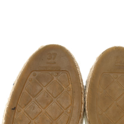 Chanel Patent Calfskin Crystal CC Espadrilles 37 White Black 6 of 16