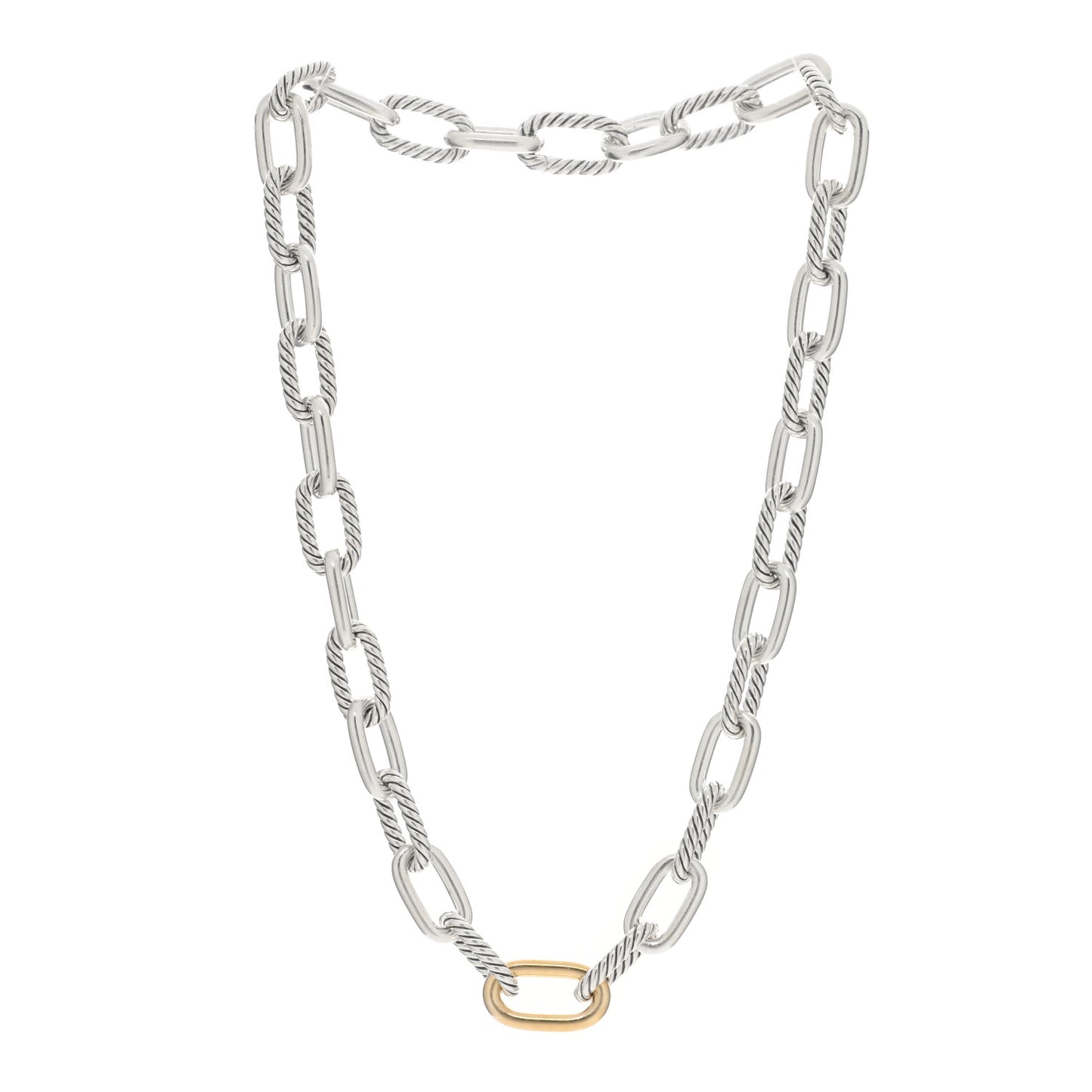 Sterling Silver 18K Yellow Gold 11mm Madison Chain Necklace