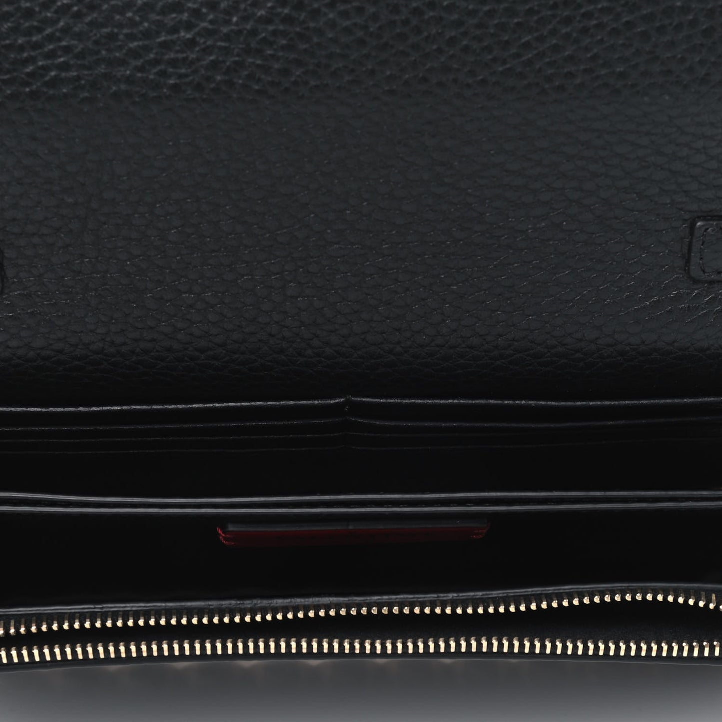 Pebbled Calfskin Rockstud Flap Wallet On Chain Black