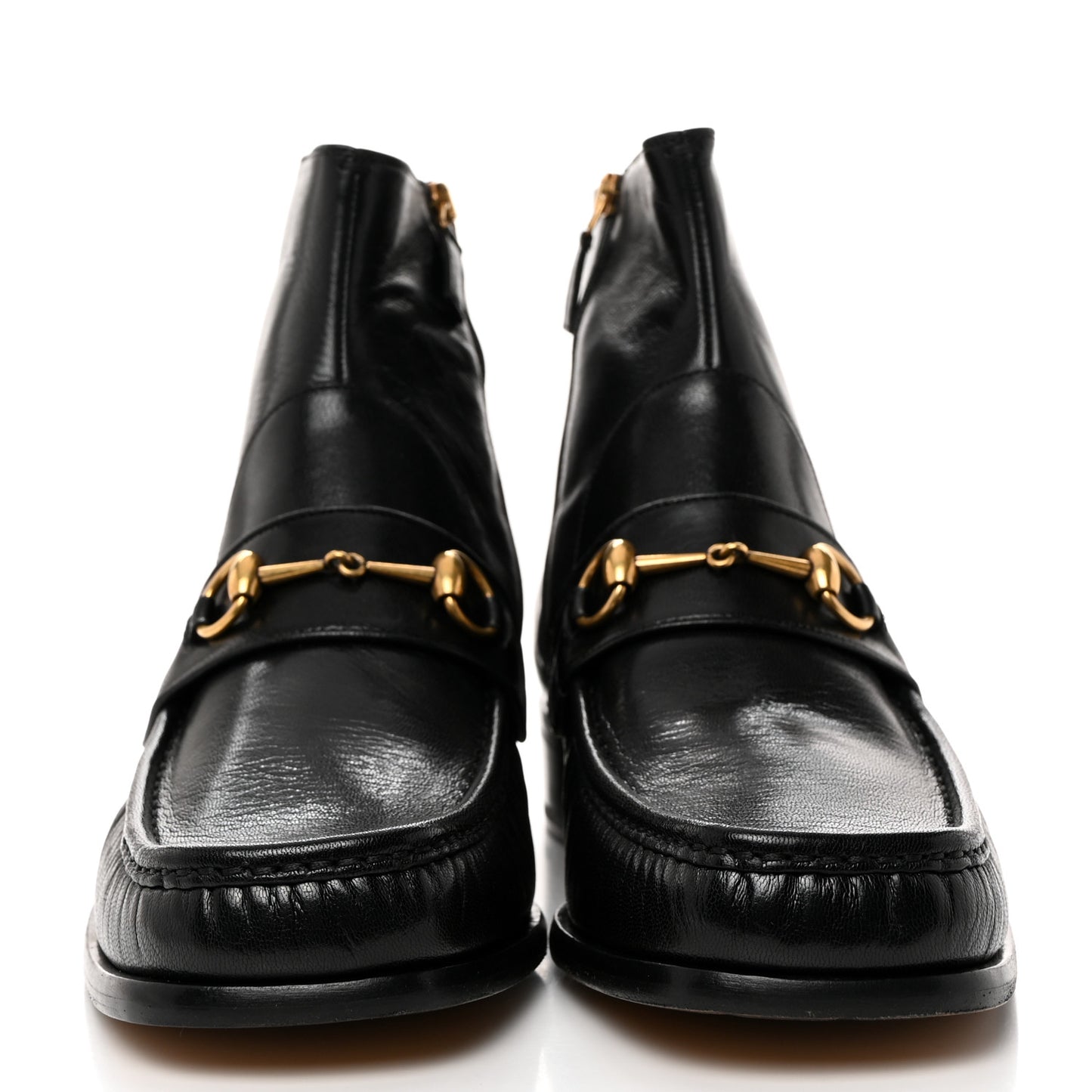 Quentin Goatskin Mens Horsebit Ankle Boots 10.5 Black