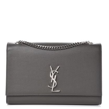 Saint Laurent Grain De Poudre Large Classic Monogram Kate Satchel Earth 1 of 10