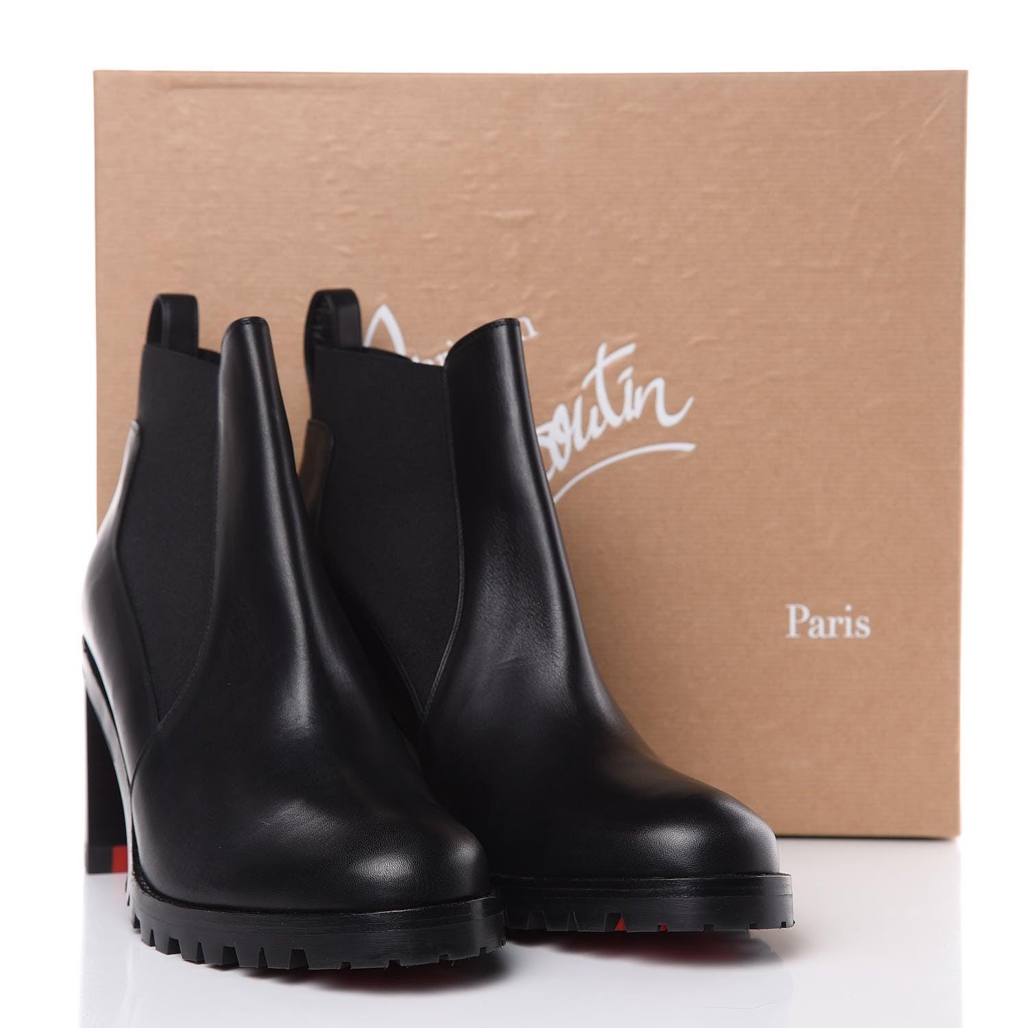 Christian Louboutin Calfskin Marchacroche 70 Chelsea Boots 41 Black 9 of 9
