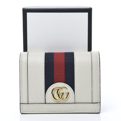 Gucci Textured Calfskin Web Ophidia Card Case Mystic White 8 of 8