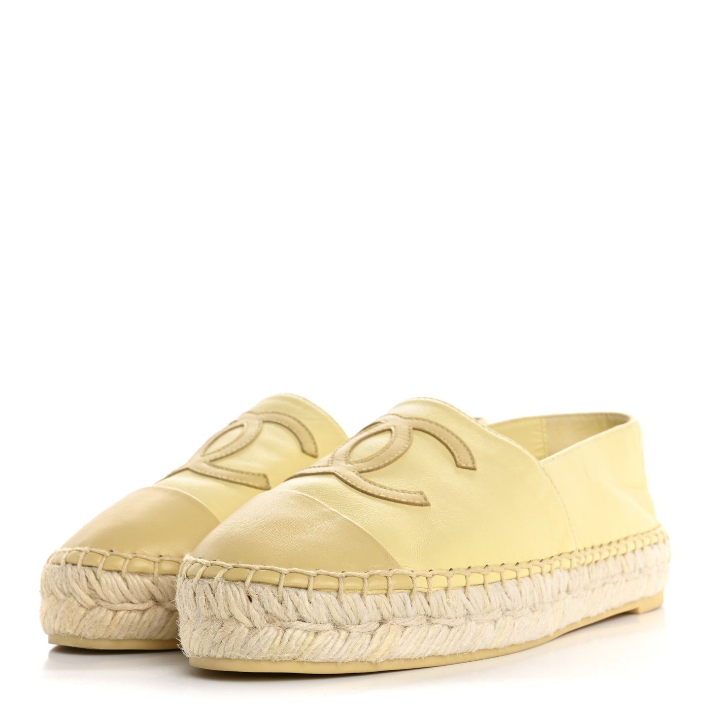 Lambskin CC Espadrilles 36 Yellow