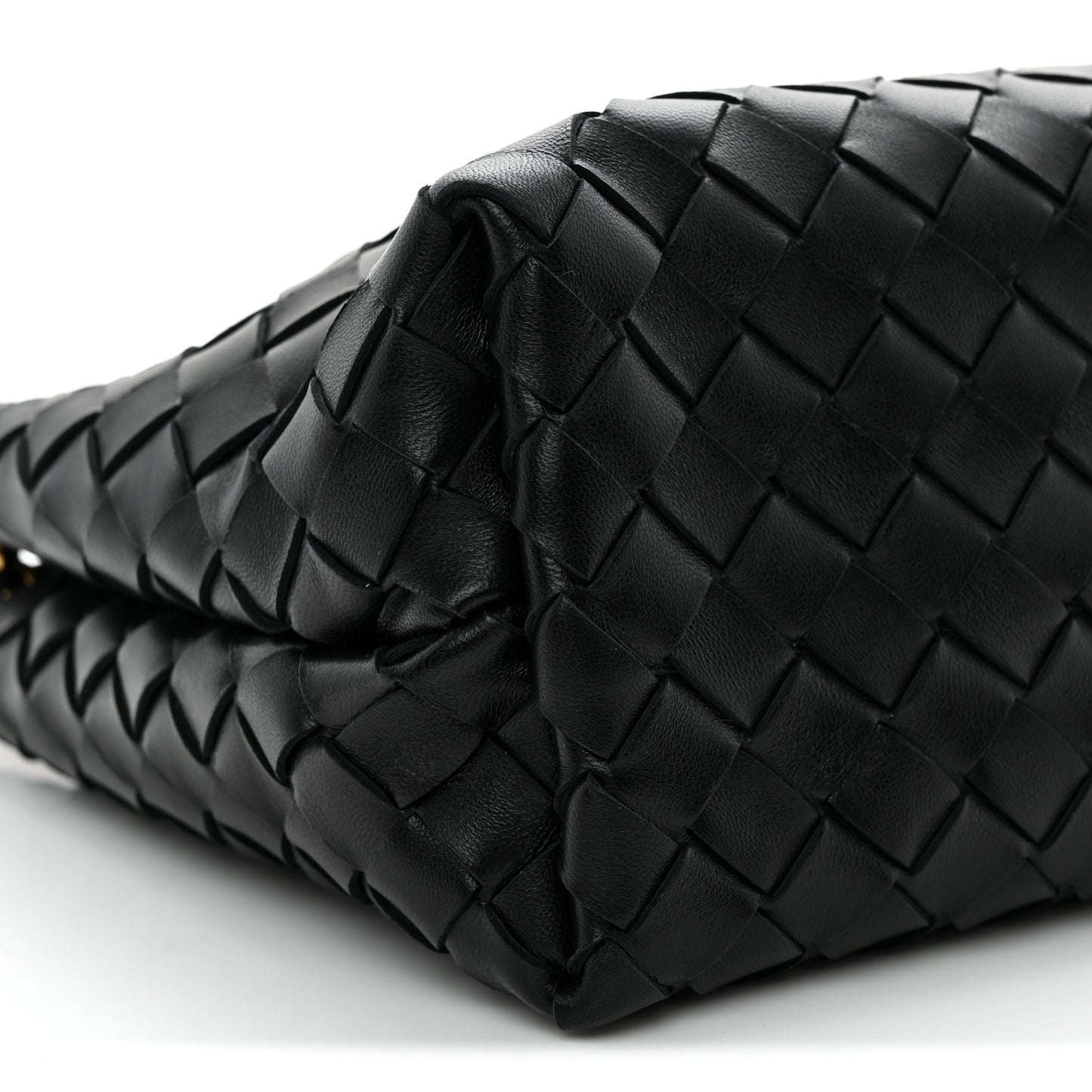Nappa Intrecciato Small Andiamo With Chain Shoulder Bag Black Black
