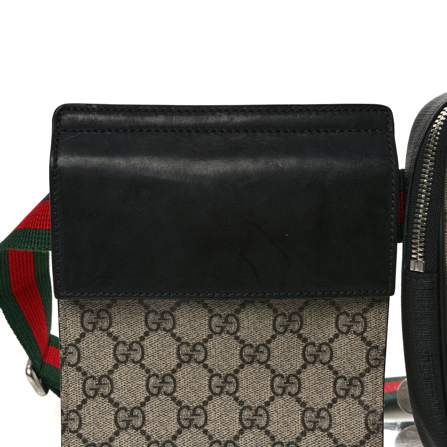 GG Supreme Monogram Web Belt Bag Black