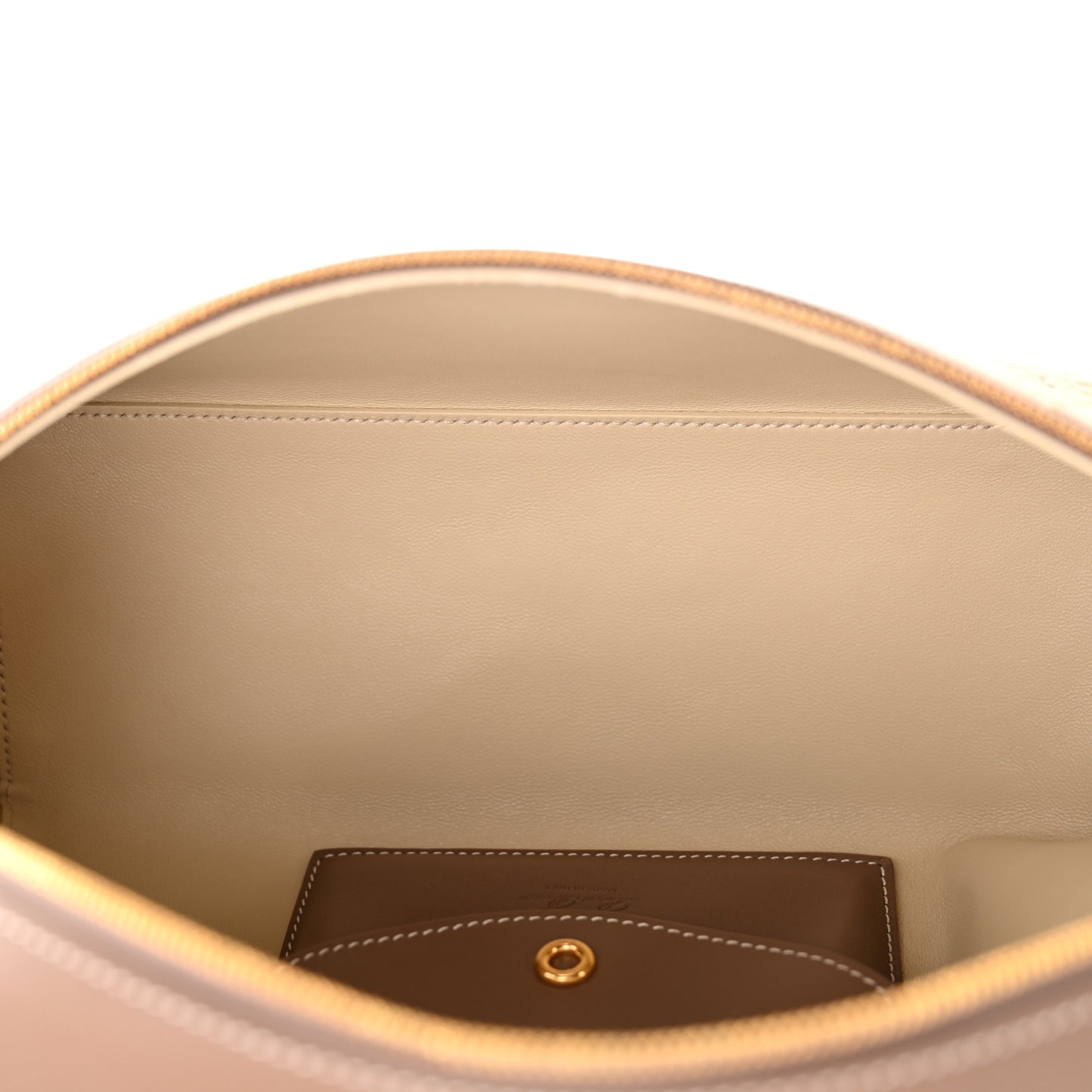 Calfskin Cotton Linen L27 Extra Pocket Bag Natural Light Beige