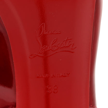 Christian Louboutin Metallic Hot Chick Slingback Platform Peep Toe 120 Pumps 38 Red 6 of 9