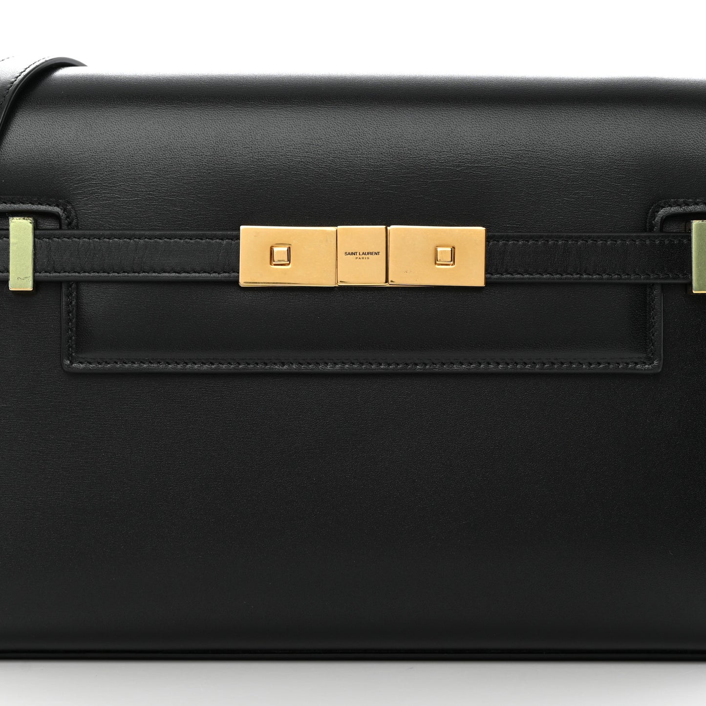 Smooth Calfskin Small Manhattan Shoulder Bag Black