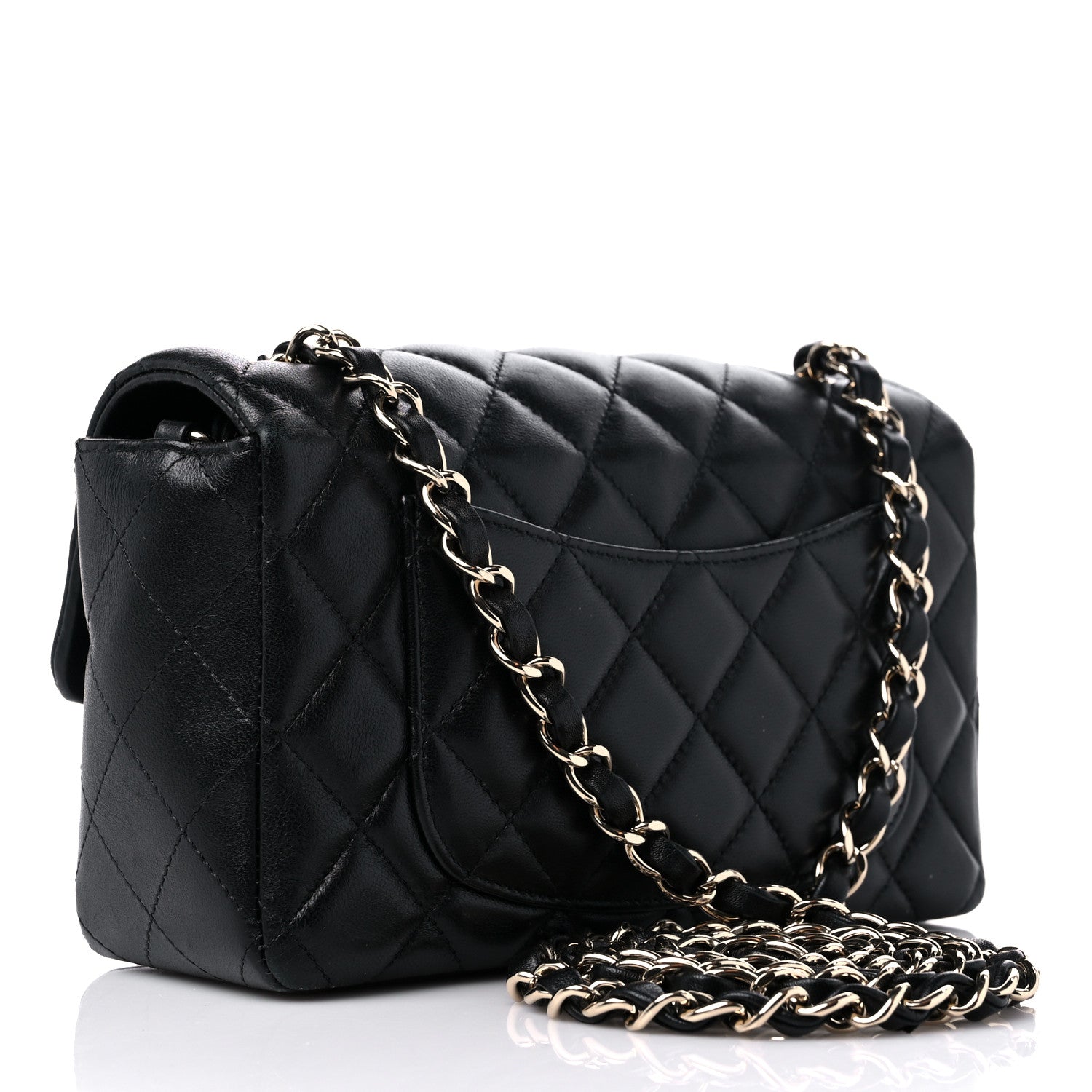 Chanel Lambskin Quilted Mini Rectangular Flap Black 3 of 12