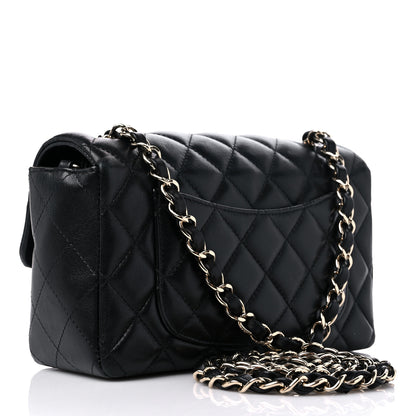 Chanel Lambskin Quilted Mini Rectangular Flap Black 3 of 12
