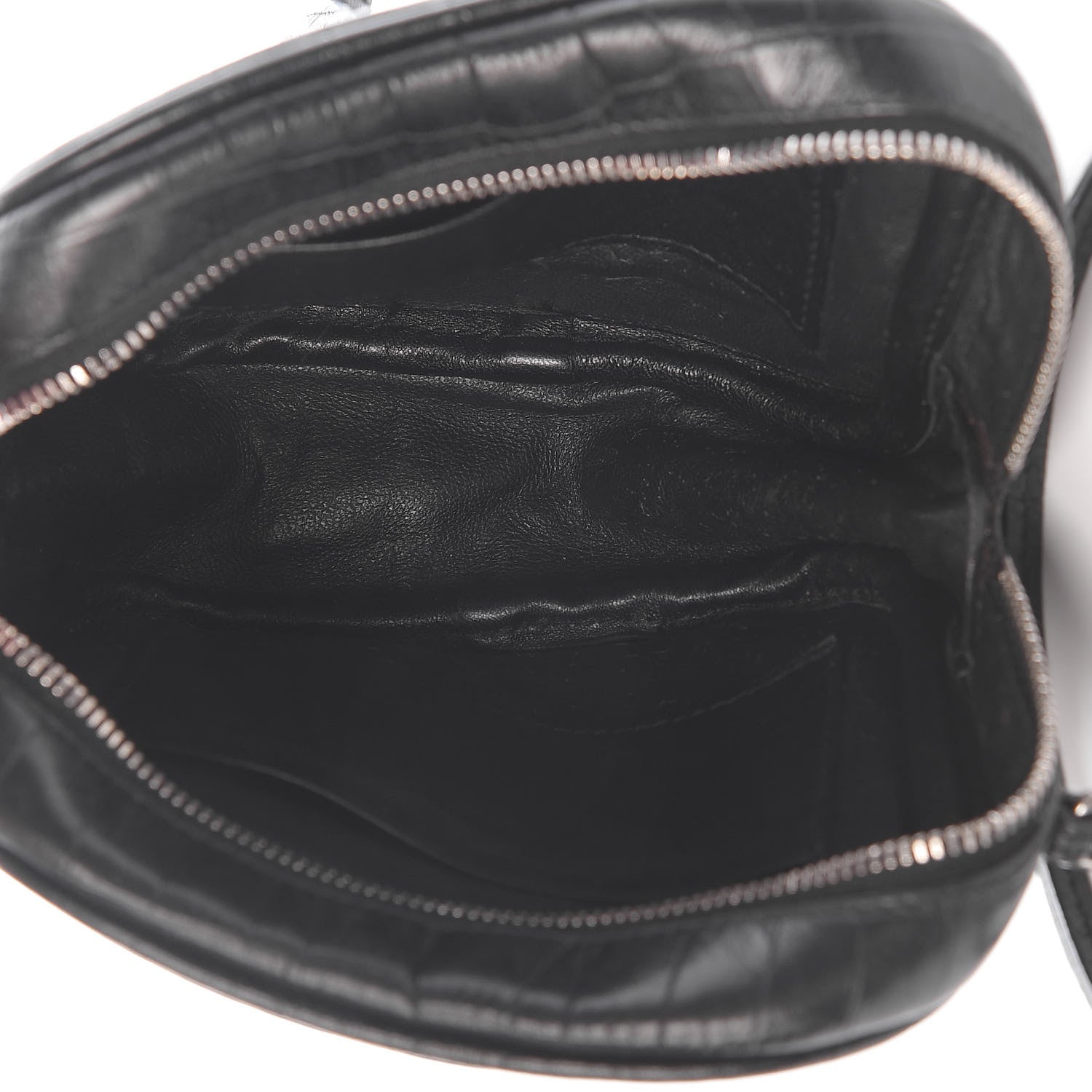Saint Laurent Calfskin Crocodile Embossed Monogram Blogger Bag Black 4 of 11