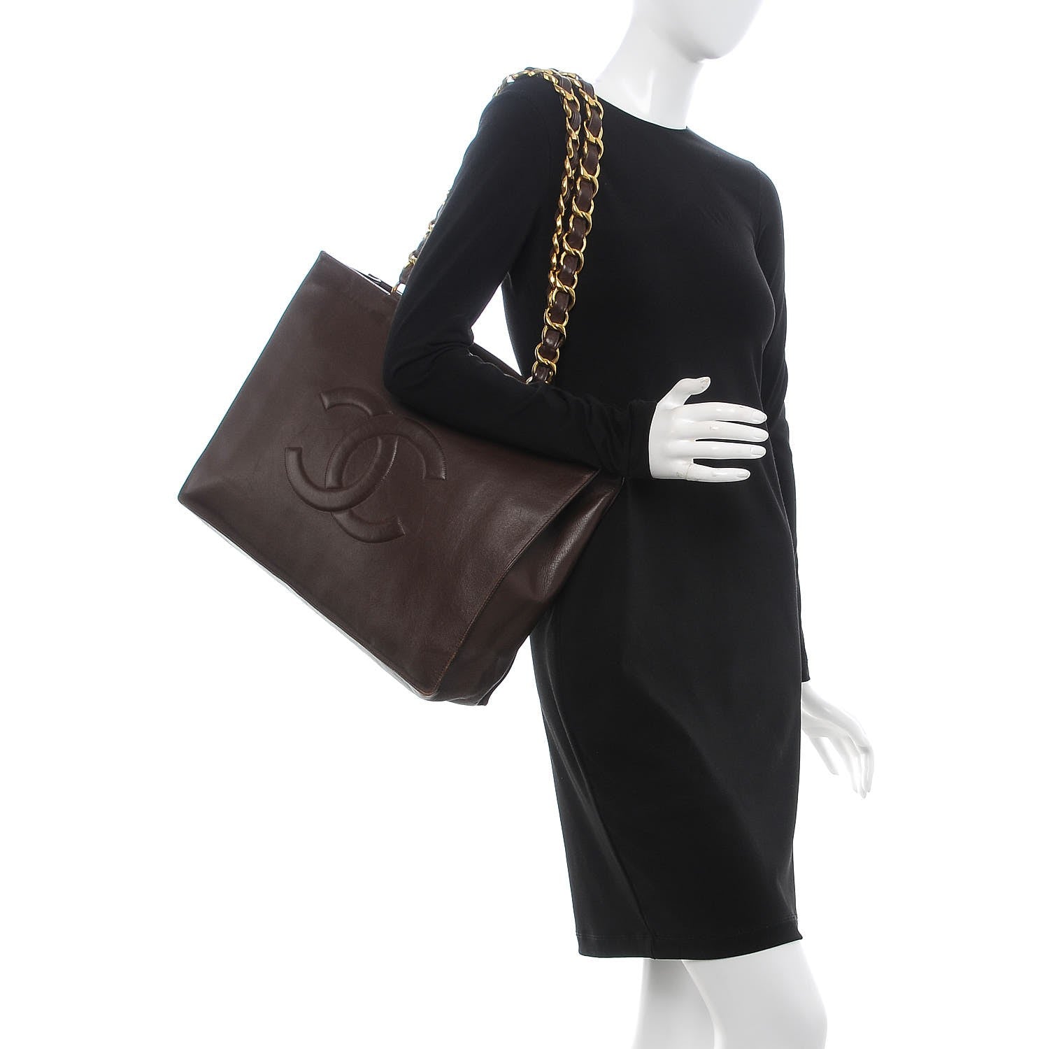 Chanel Lambskin CC Tote Brown 2 of 11