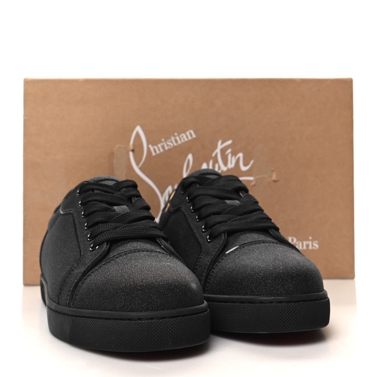 Glitter Calfskin Vieira Flat Sneakers 38 Black