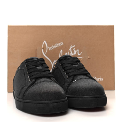 Christian Louboutin Glitter Calfskin Vieira Flat Sneakers 38 Black 10 of 10