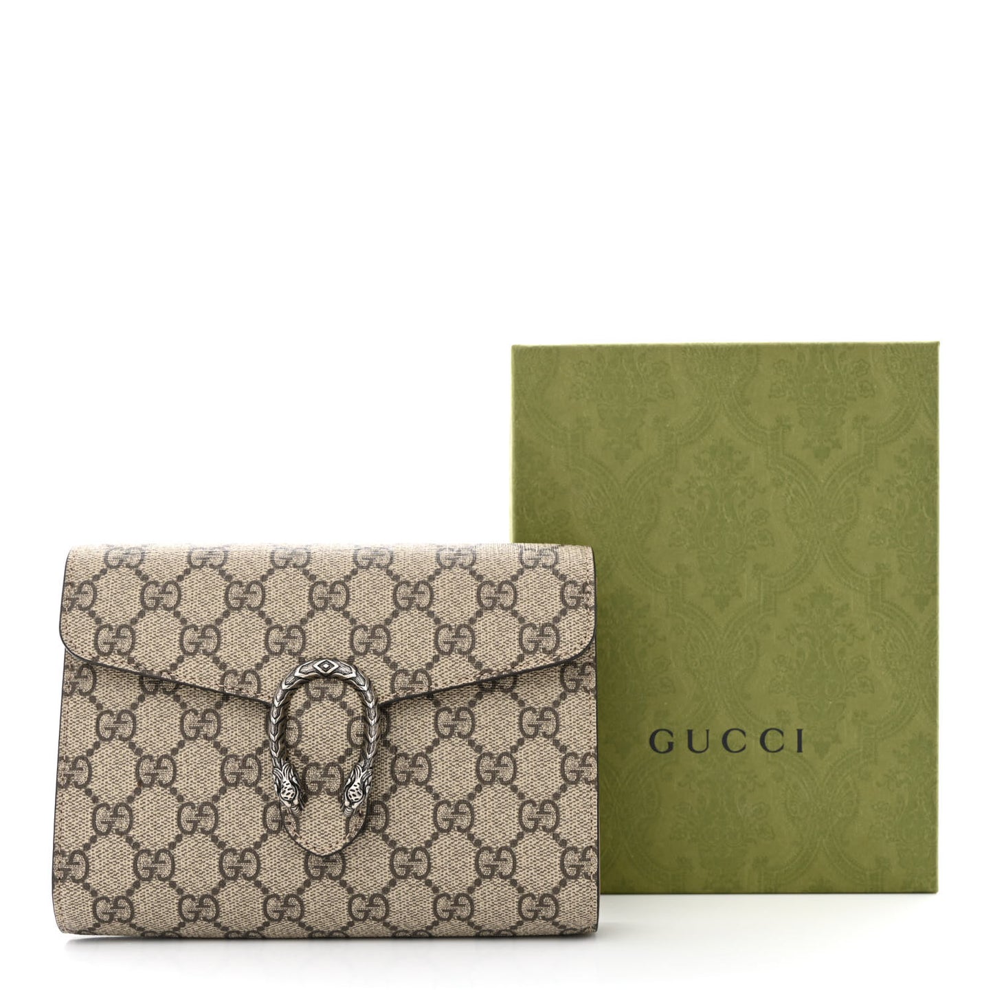 GG Supreme Monogram Dionysus Clutch Taupe