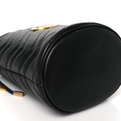 Gucci Calfskin Matelasse Mini GG Marmont 2.0 Bucket Bag Black 9 of 11