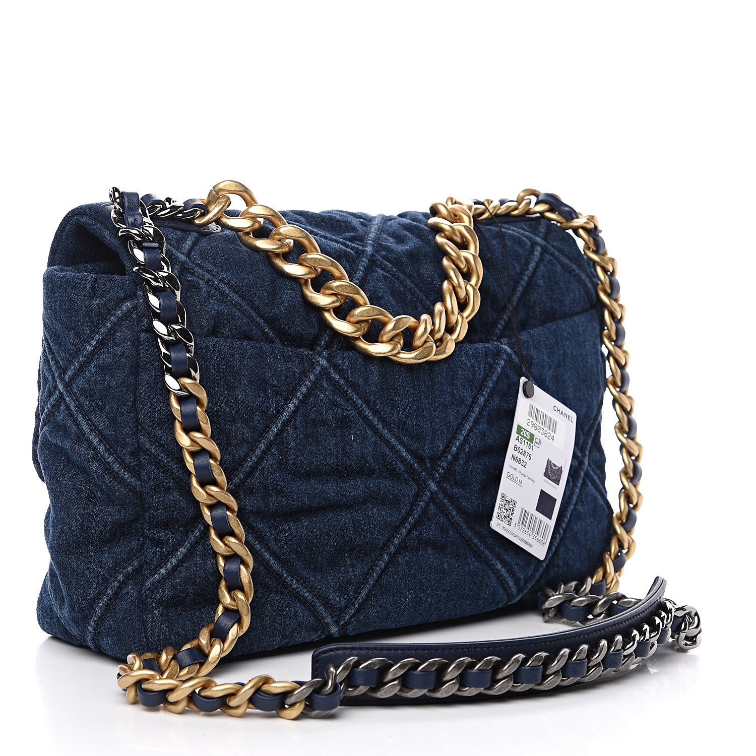 Chanel Denim Quilted Large 19 Flap Blue 2 of 10