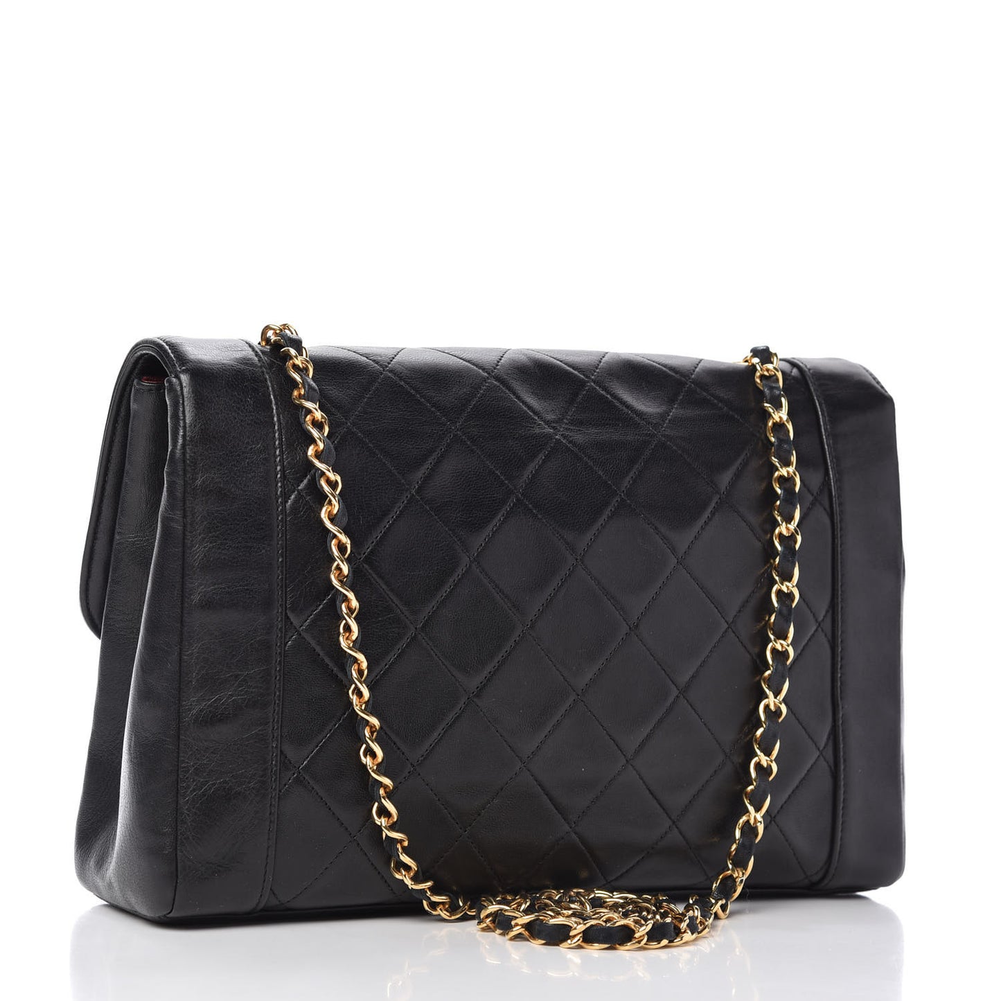 Lambskin Quilted Medium Single Flap Black