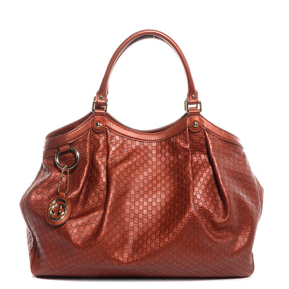 Gucci Metallic Microguccissima Large Sukey Tote Burnt Orange 1 of 7