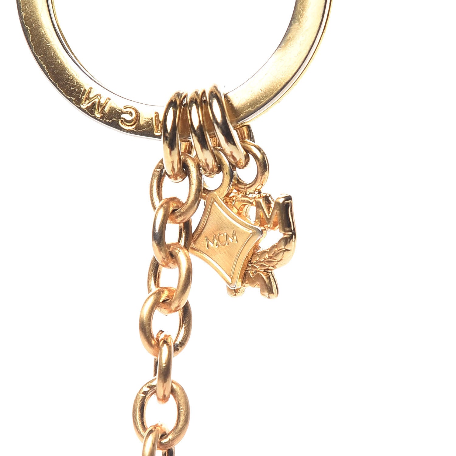 MCM Visetos Rabbit Key Ring Bag Charm Cognac 5 of 5