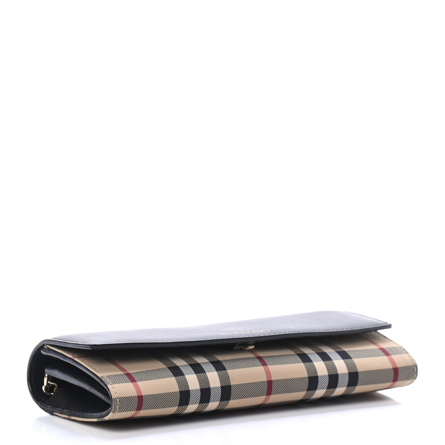 Burberry Calfskin House Check Henley Wallet On Chain Black 3 of 4