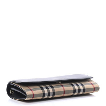 Burberry Calfskin House Check Henley Wallet On Chain Black 3 of 4