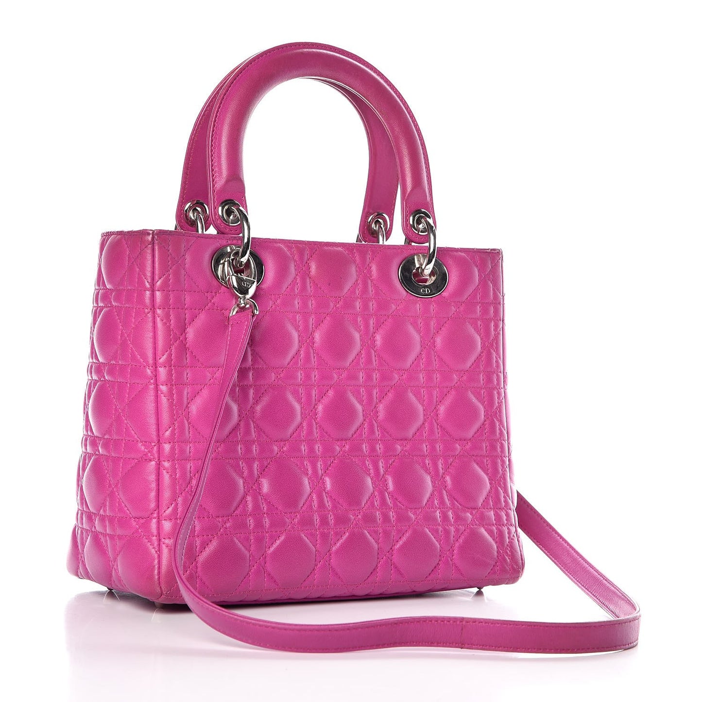 Lambskin Cannage Medium Lady Dior Pink