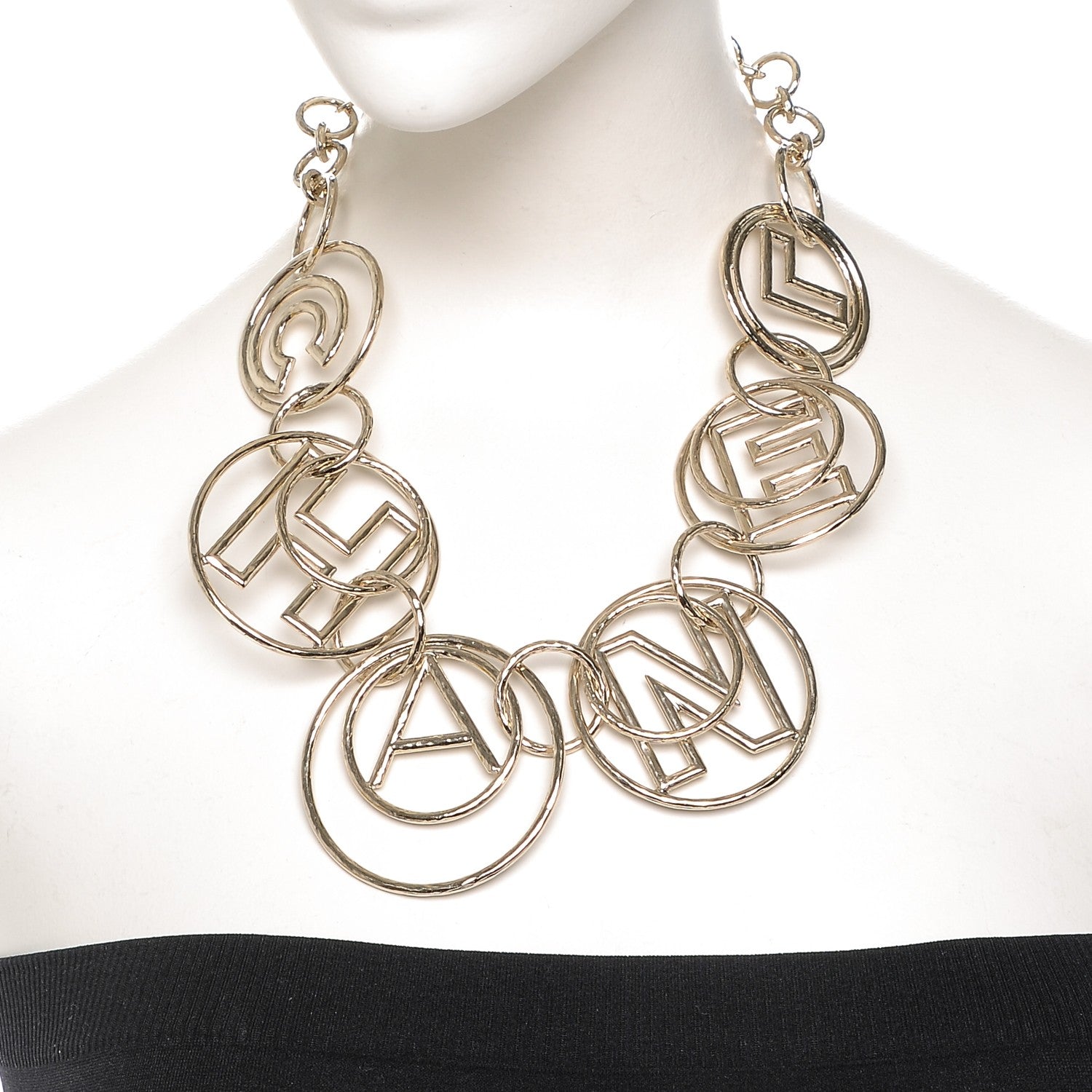 Chanel Hoop Cuba Logo Necklace Gold 2 of 4
