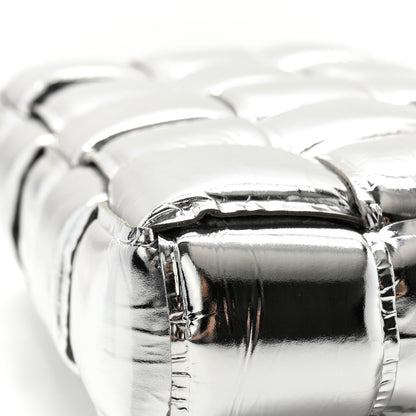 Bottega Veneta Metallic Lambskin Padded Cassette Crossbody Bag Silver 12 of 13