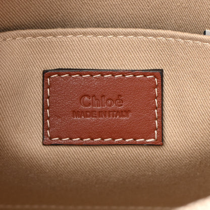 Chloe Cotton Calfskin Small Woody Ribbon Tote White Brown 6 of 13