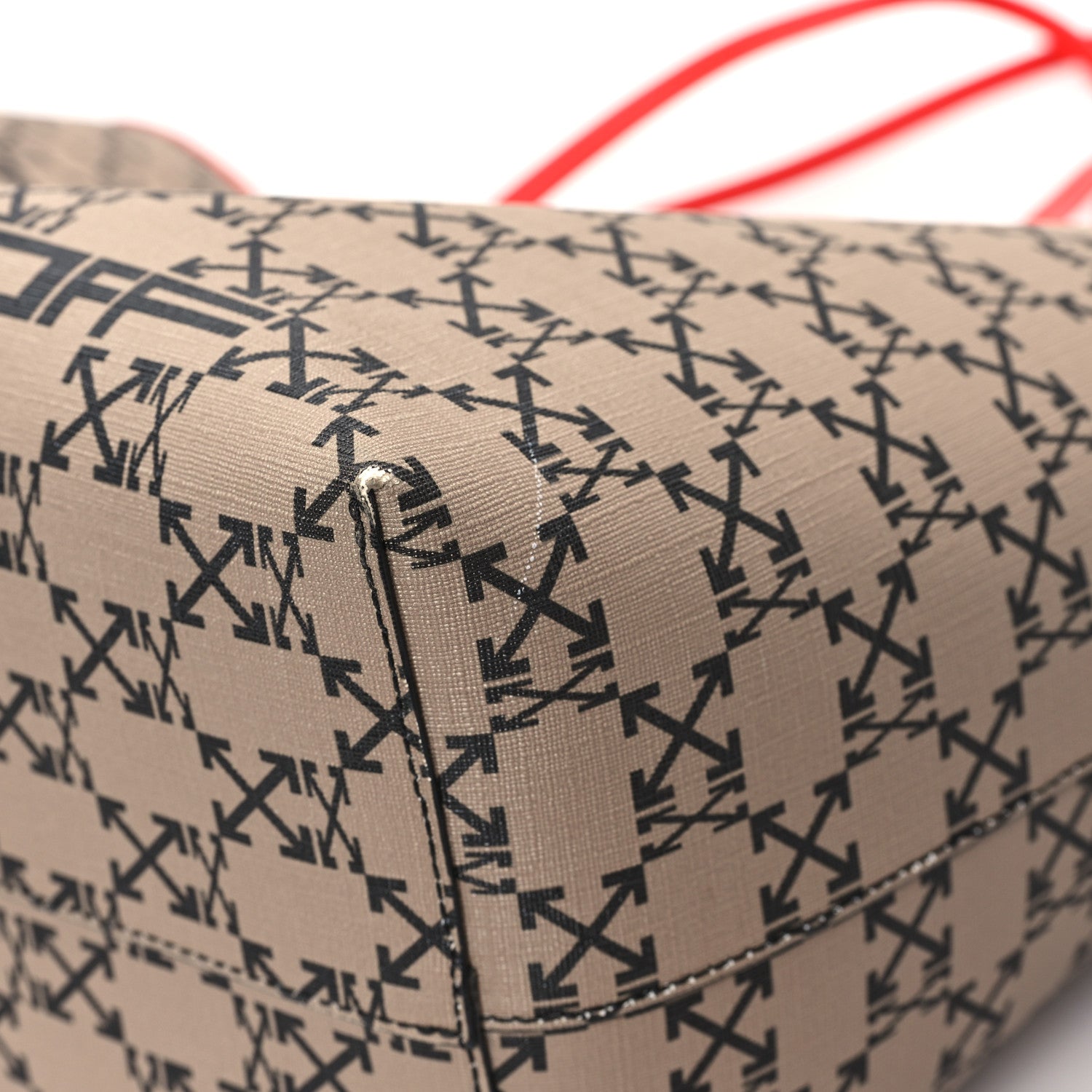 Off-White Coated Canvas Arrow Print Day Off Tote Bag Beige 12 of 12