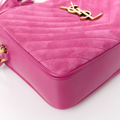 Saint Laurent Suede Matelasse Monogram Lou Camera Bag Rose 11 of 13