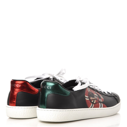 Gucci Calfskin Kingsnake Mens Ace Sneakers 8 Black Multicolor 4 of 9