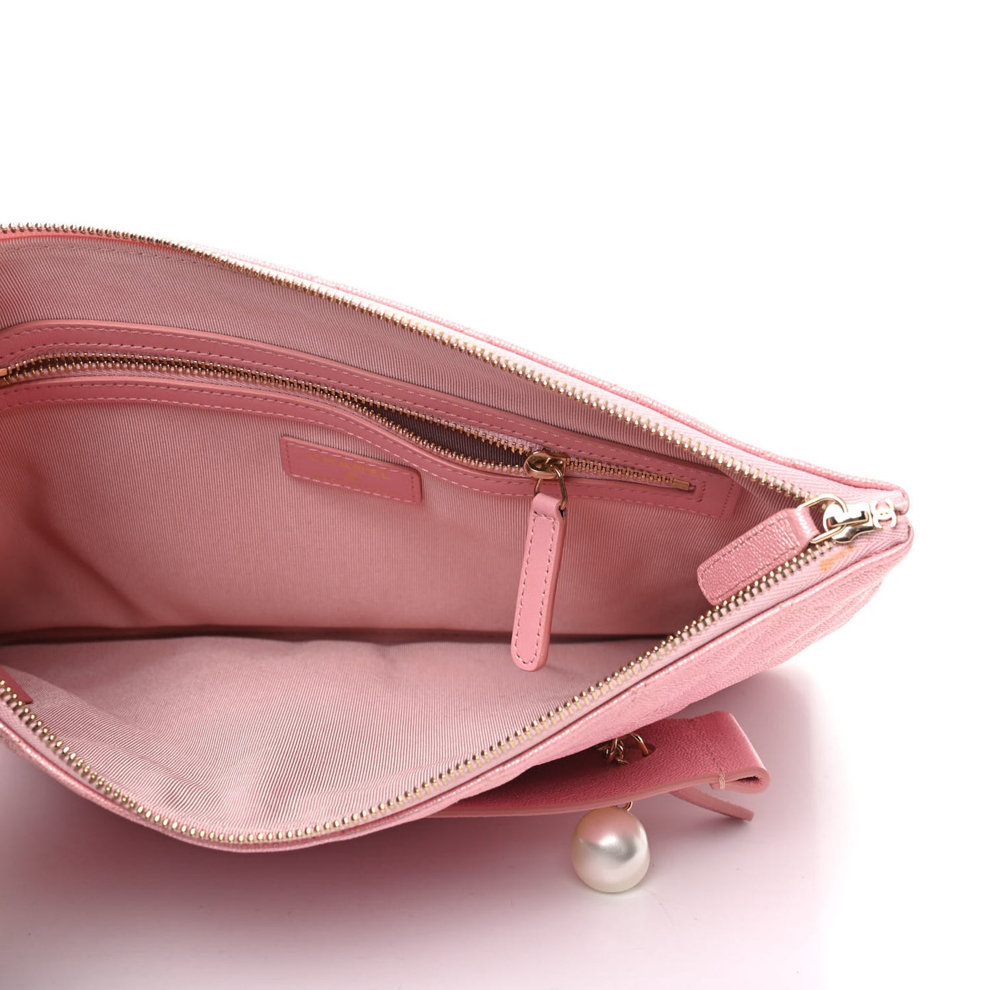 Iridescent Caviar Medium Night by the C Pouch Clutch Rose Pink