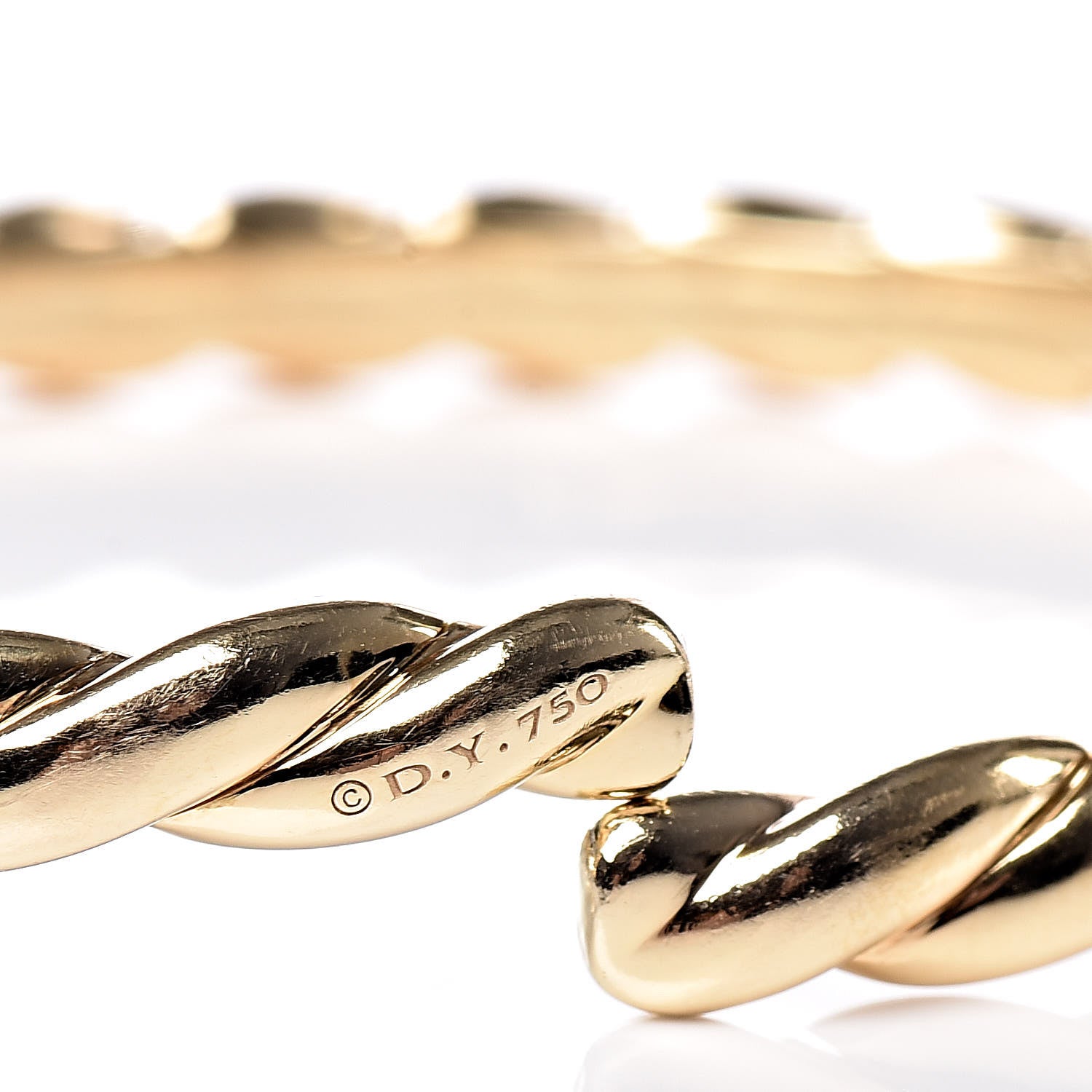 David Yurman 18K Yellow Gold Diamond 5mm Paveflex Single Row Bracelet 4 of 4