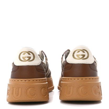 Gucci Calfskin GG Monogram Womens Platform 55mm Sneakers 42 Hezelnut Beige Ebony Mystic White 5 of 13
