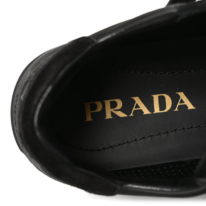 Prada Re-Nylon Suede Metal Triangle Sneakers 38 Black 7 of 9