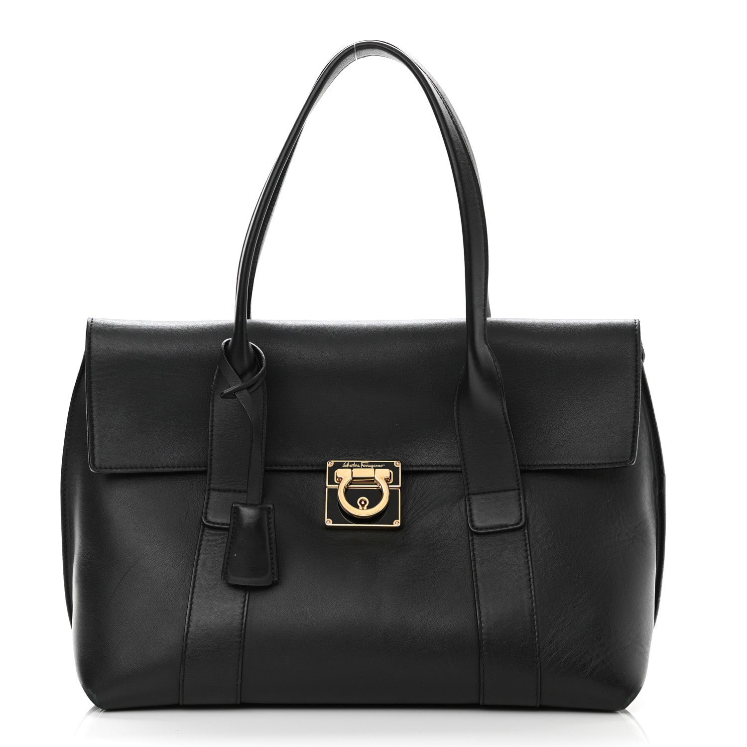 Salvatore Ferragamo Calfskin Medium Sookie Satchel Black 4 of 14