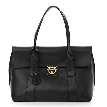 Salvatore Ferragamo Calfskin Medium Sookie Satchel Black 4 of 14