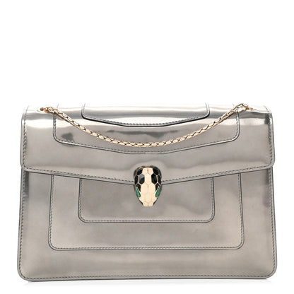 Bulgari Metallic Serpenti Forever Shoulder Bag Silver 1 of 9