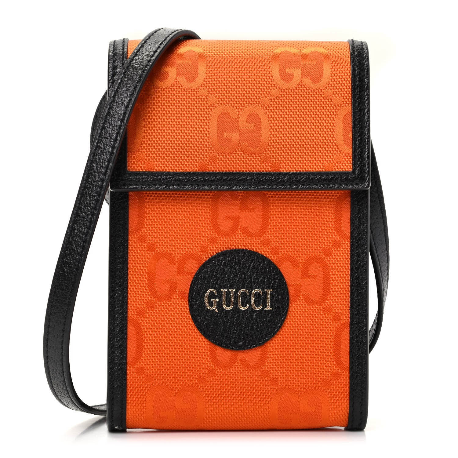 Gucci Econyl Nylon Monogram Off The Grid Crossbody Bag Carrot Orange Black 1 of 8